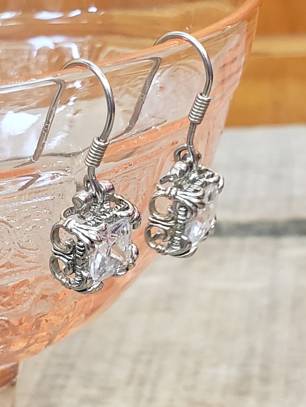 SILPADA Retired 925 Silver Uptown Cubic Zirconia French Hook Earrings